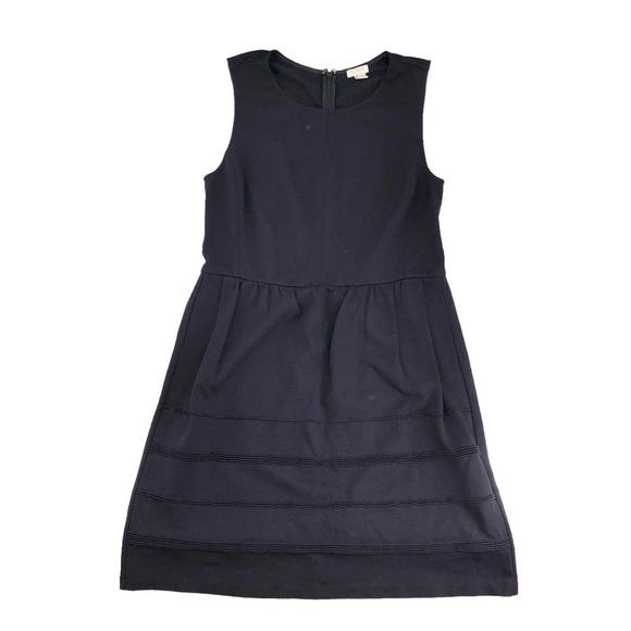 J. Crew Womens Size 6 Ponte Knit Stretch Black Dress Sleeveless Knee Length - Picture 6 of 6